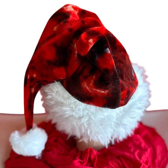 Tie Dye Santa Hat Hippie Christmas Holiday Head Covering Festive Winter Wear main image 4